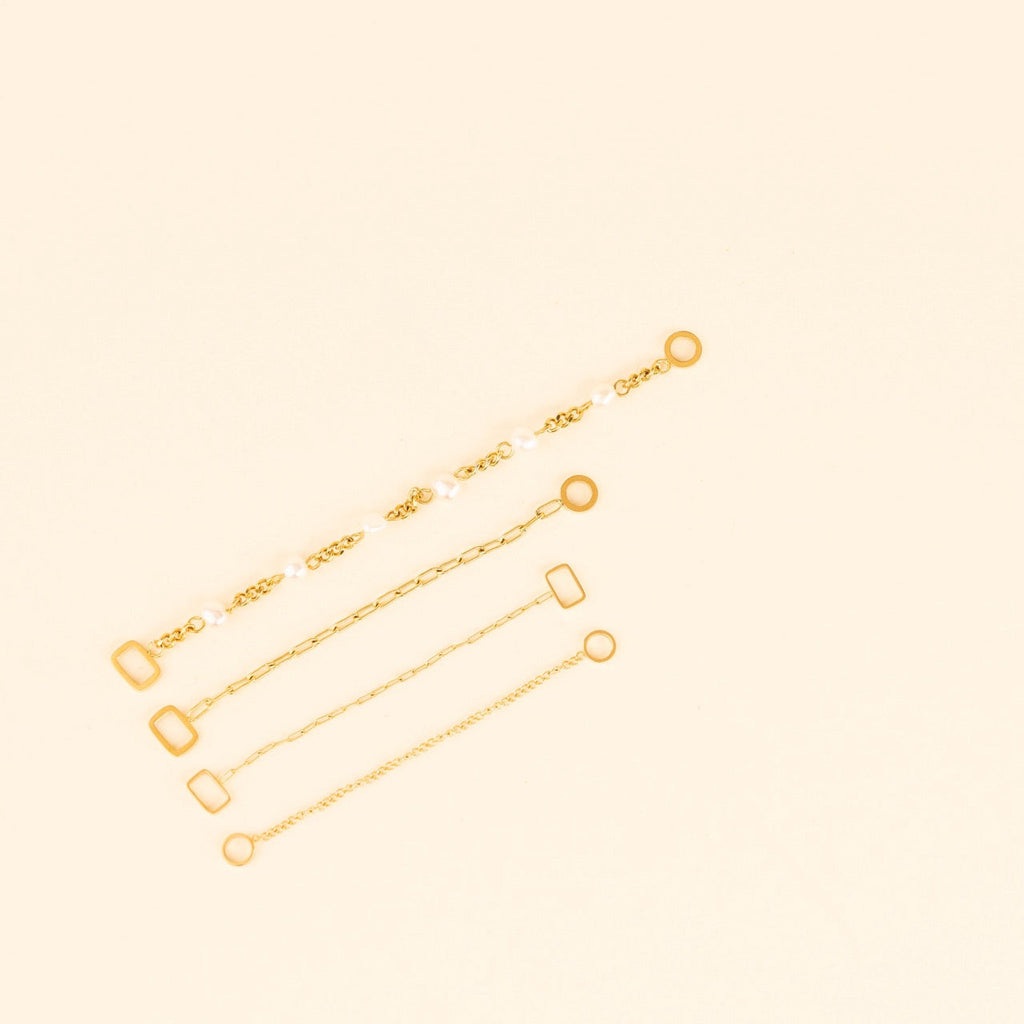 Pearl Chain Huggie Hoop Chains