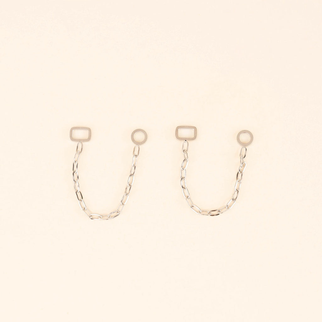 Paperclip Chain Huggie Hoop Chains