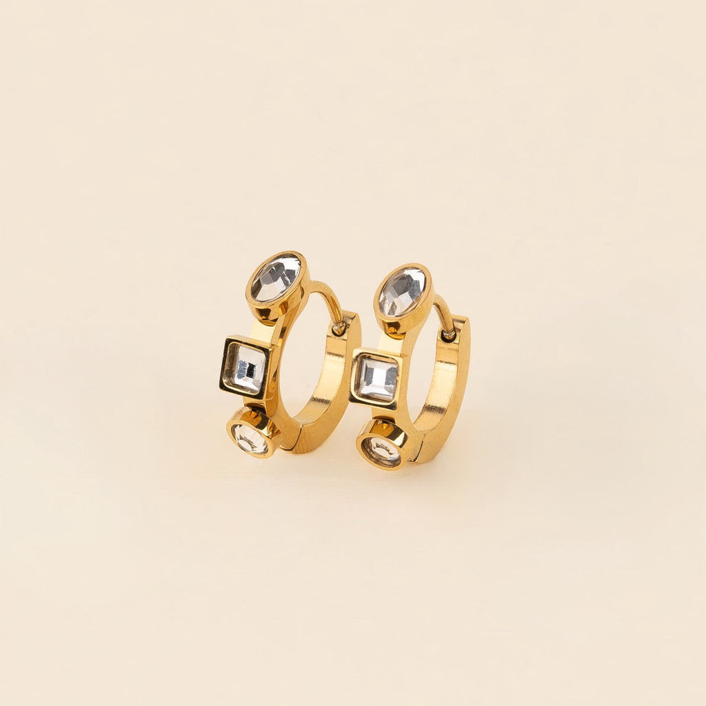 Crystal 3D Huggie Hoop Earrings