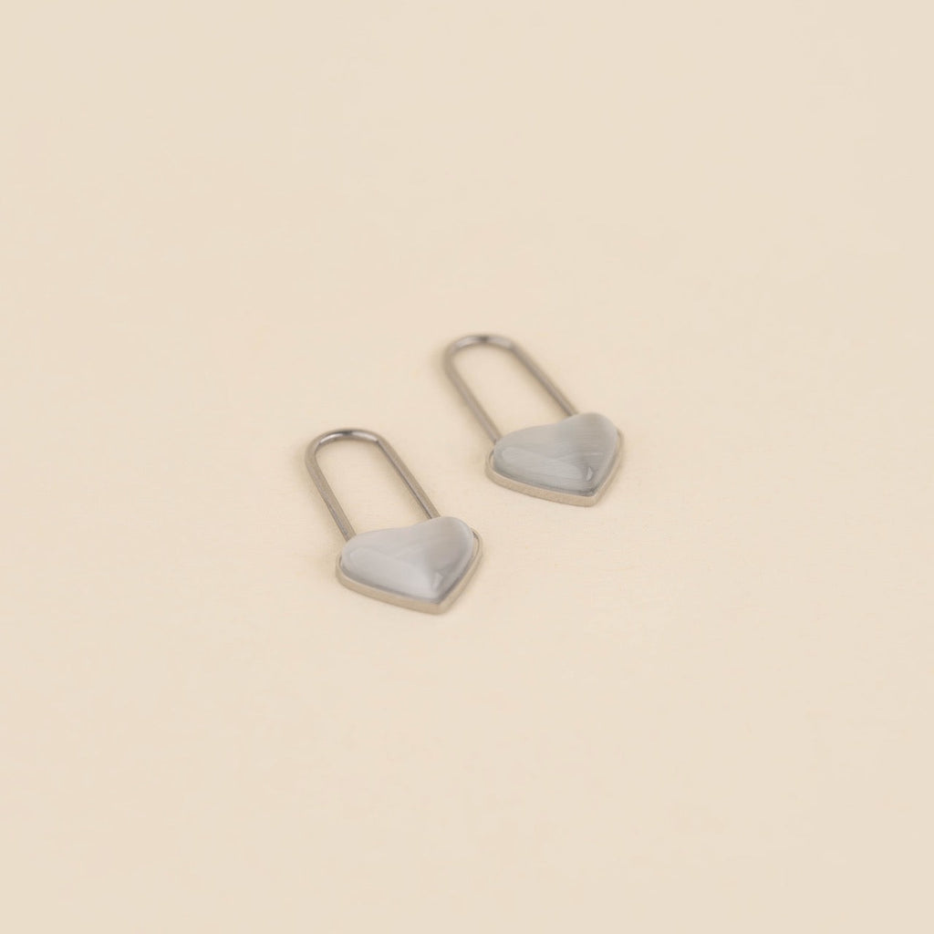 Paperclip Heart Huggie Hoop Charms