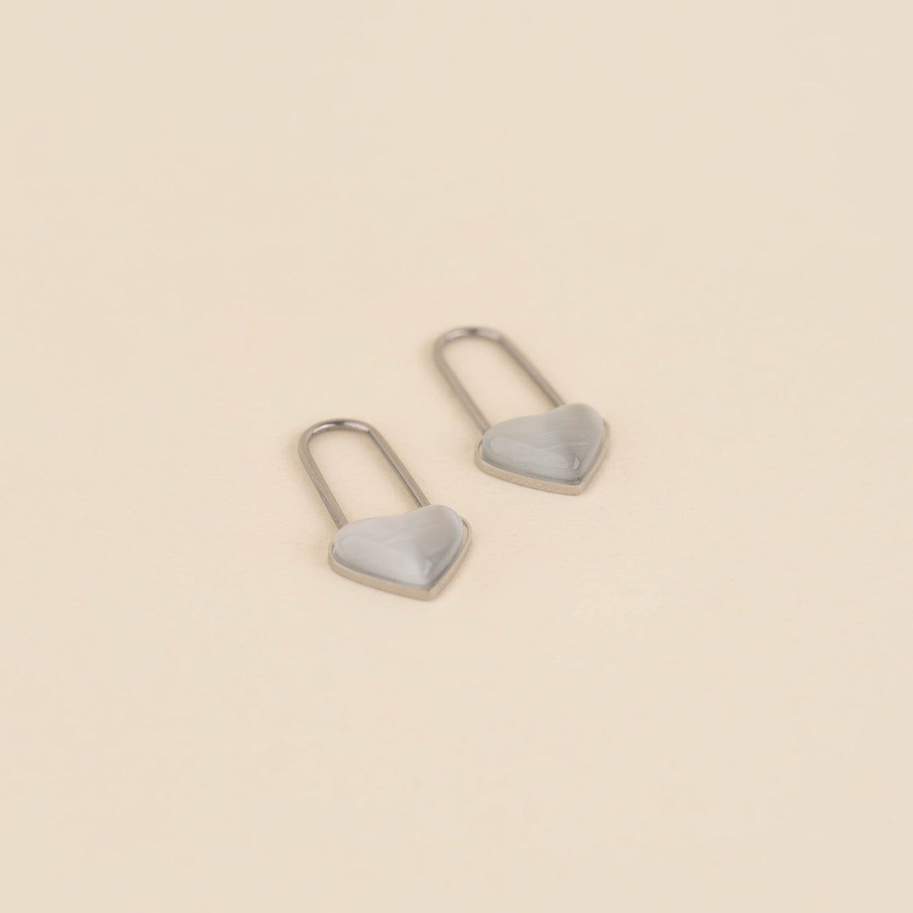 Paperclip Heart Huggie Hoop Charms