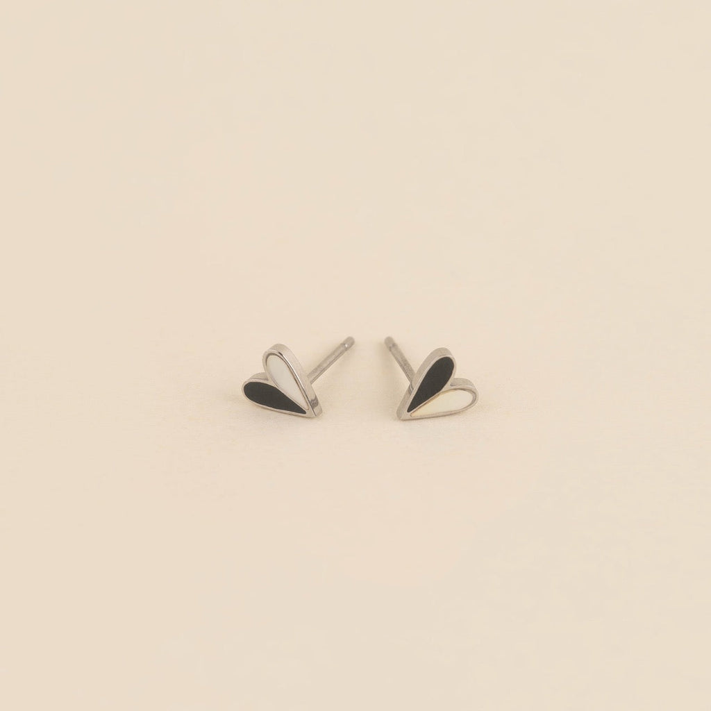 Mini Split Heart Stud Earrings