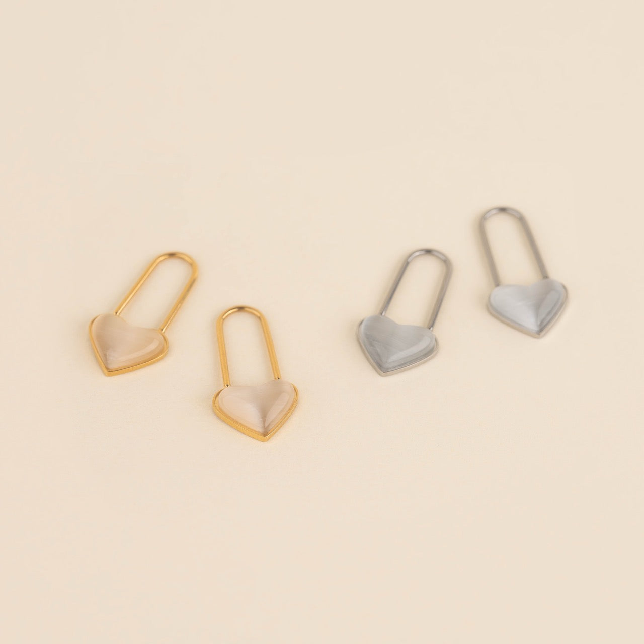 Paperclip Heart Huggie Hoop Charms