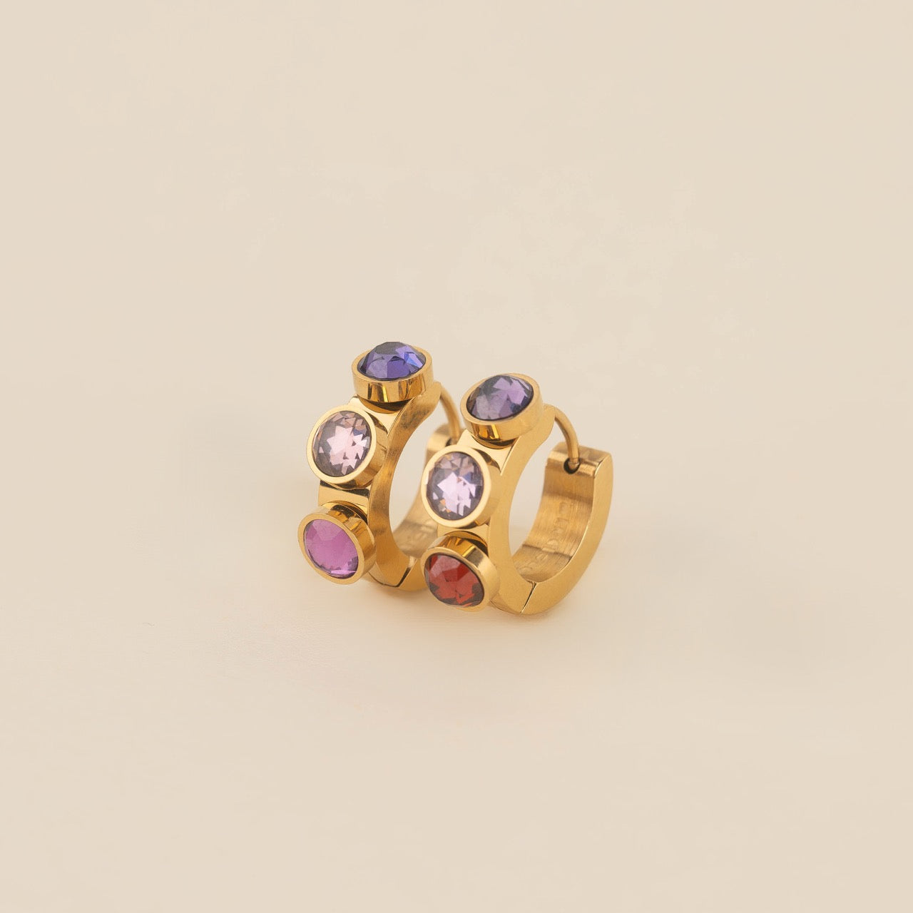 Valentine's Crystal Chunky 3D Huggie Hoop Earrings