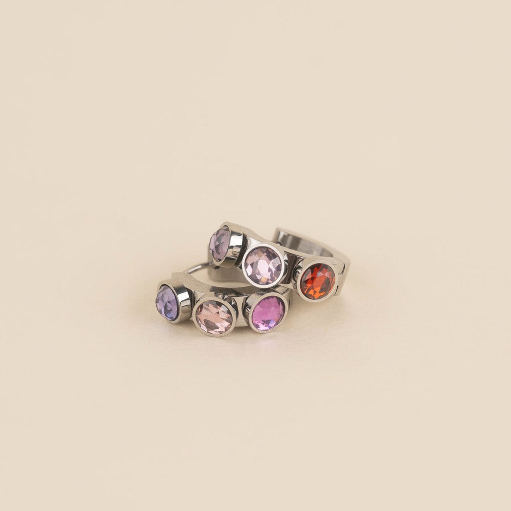 Valentine's Crystal Chunky 3D Huggie Hoop Earrings