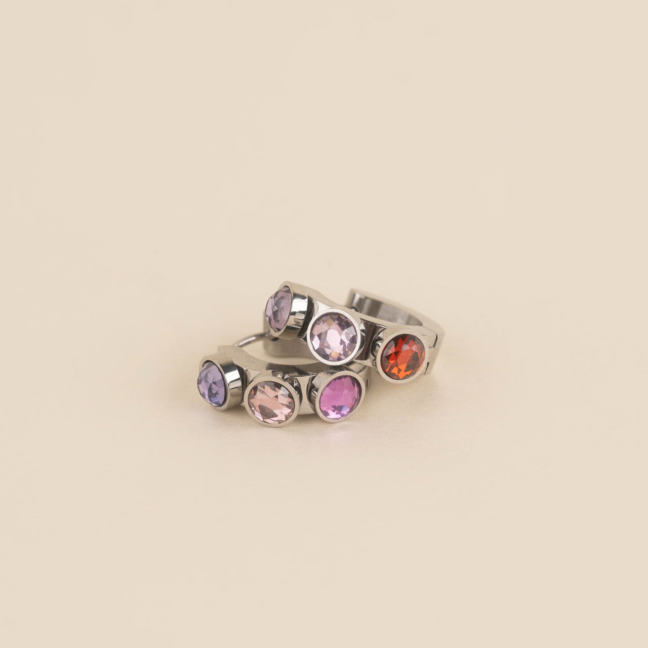 Valentine's Crystal Chunky 3D Huggie Hoop Earrings