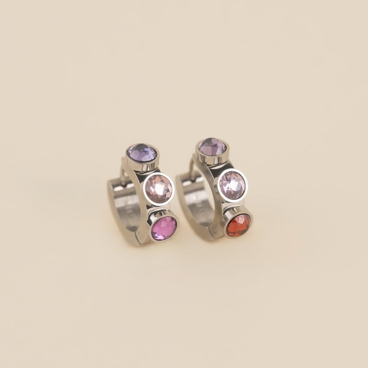 Valentine's Crystal Chunky 3D Huggie Hoop Earrings