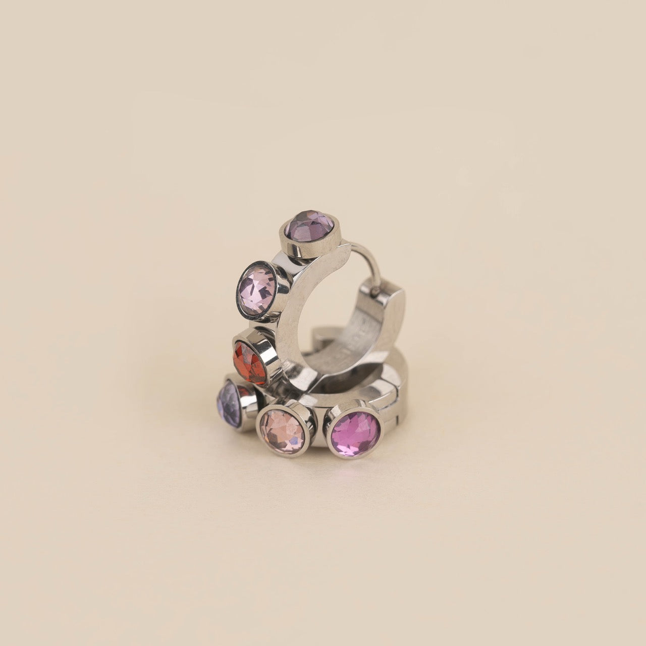 Valentine's Crystal Chunky 3D Huggie Hoop Earrings