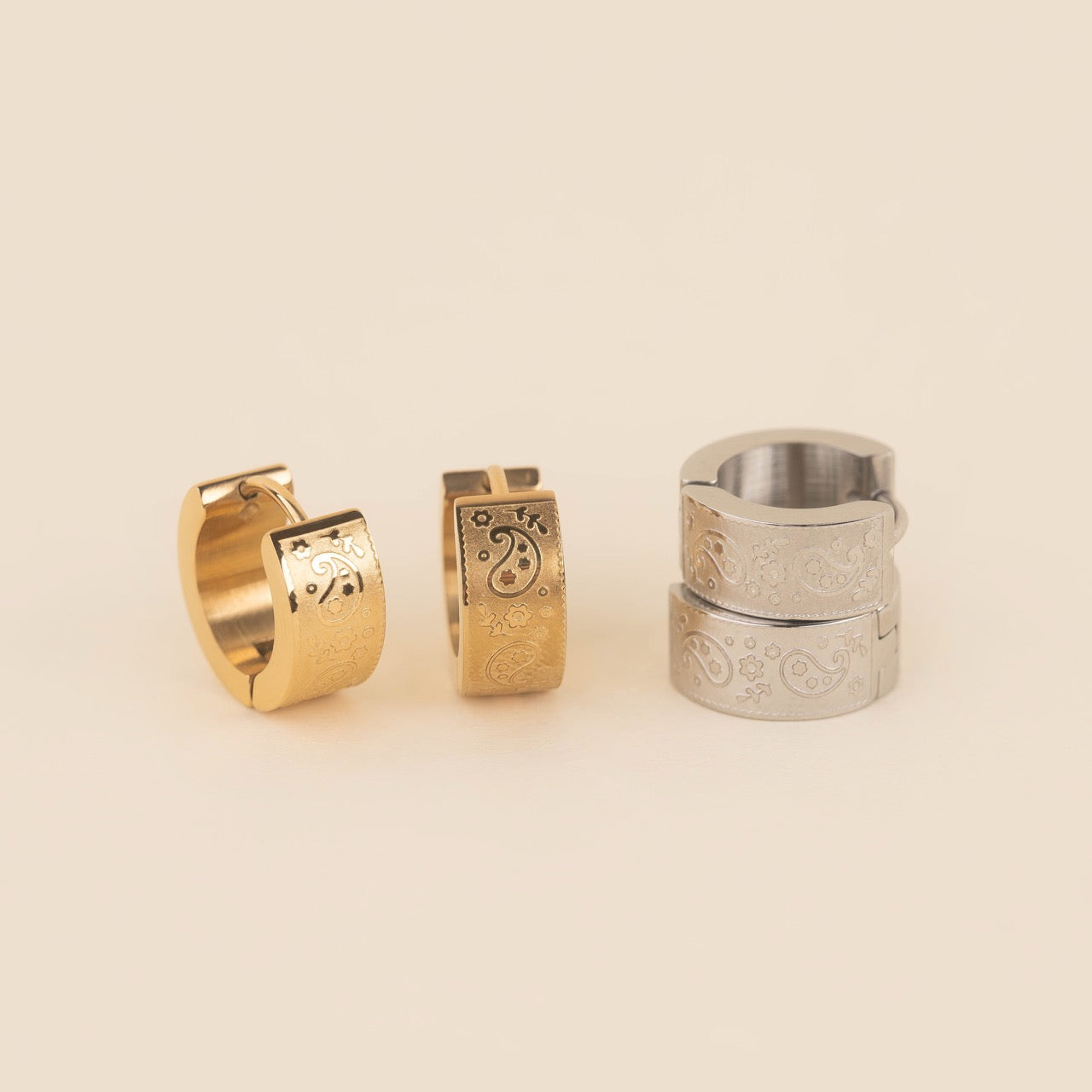 Paisley Super Chunky Huggie Hoop Earrings