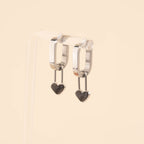 Paperclip Heart Huggie Hoop Charms
