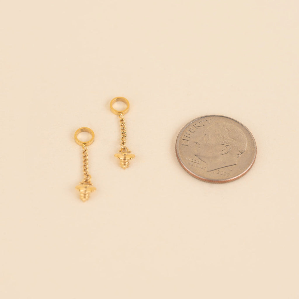 Mini Bumble Bee Huggie Hoop Charms