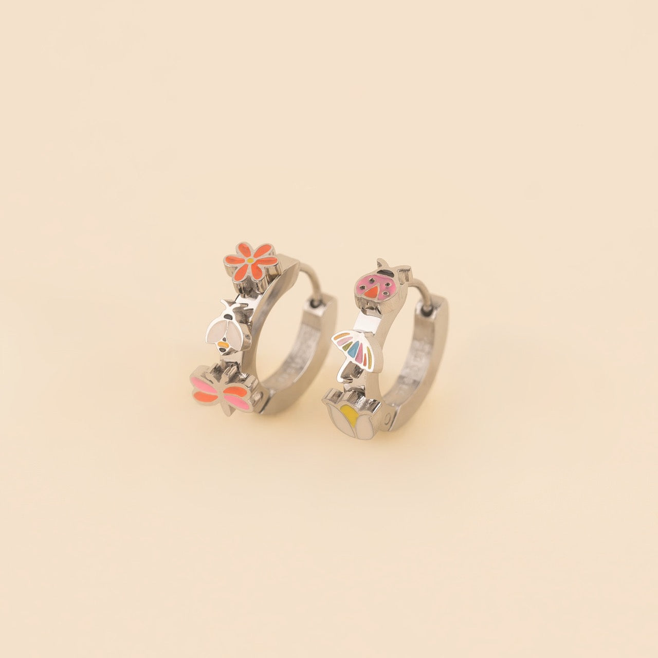 Spring 3D Huggie Hoop Earrings