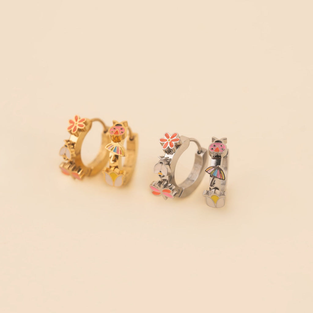 Spring 3D Huggie Hoop Earrings