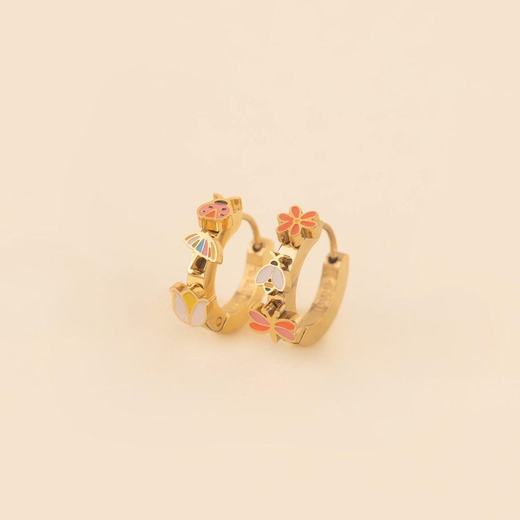 Spring 3D Huggie Hoop Earrings