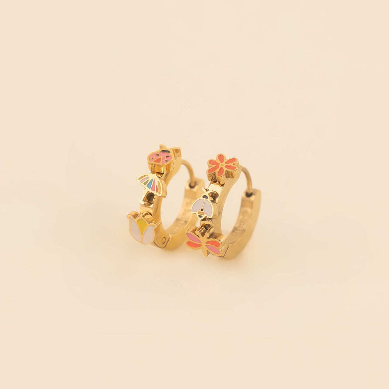 Spring 3D Huggie Hoop Earrings