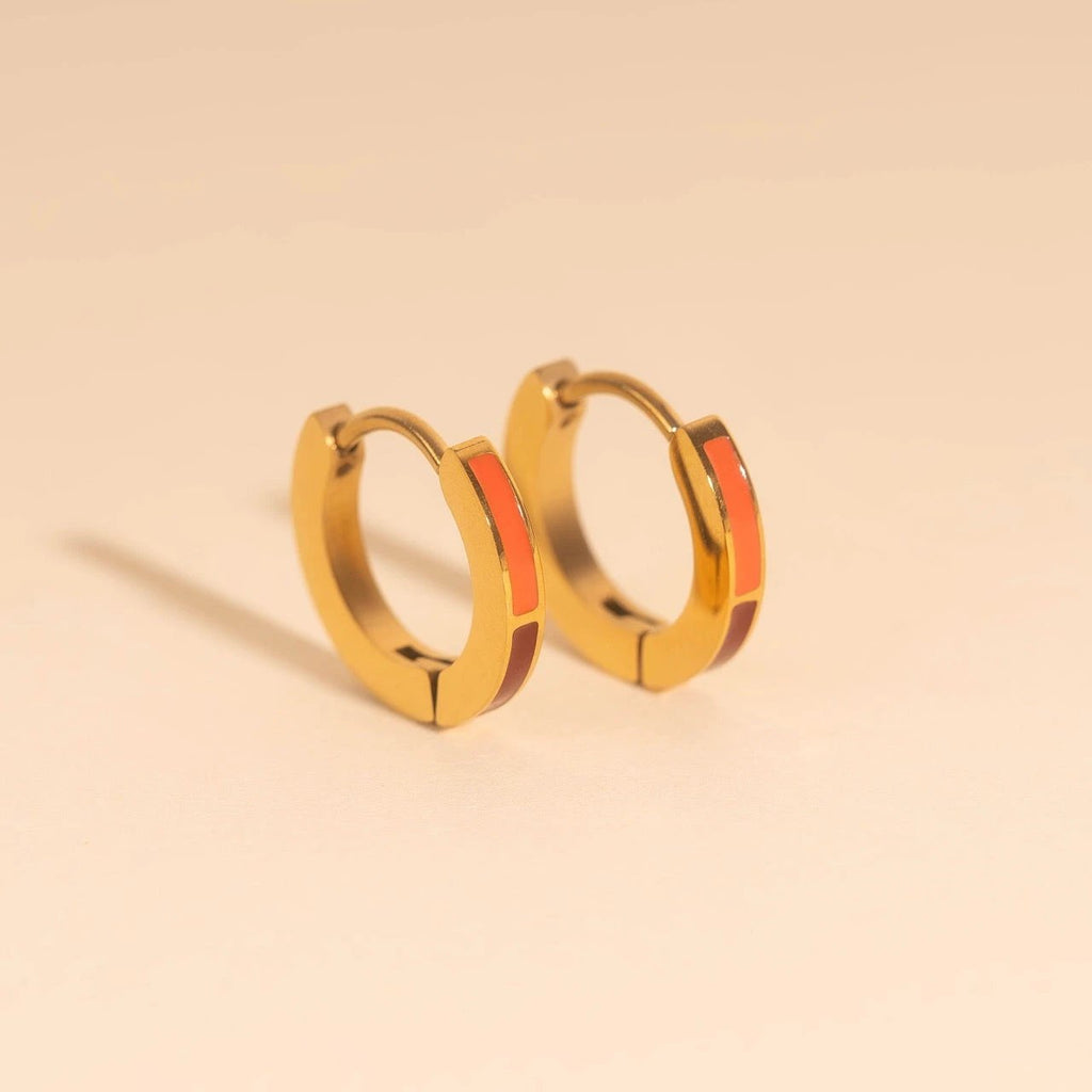 Split Color Huggie Hoop Earrings by Oh Clementine