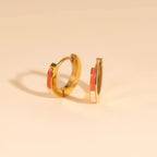 Split Color Huggie Hoop Earrings by Oh Clementine