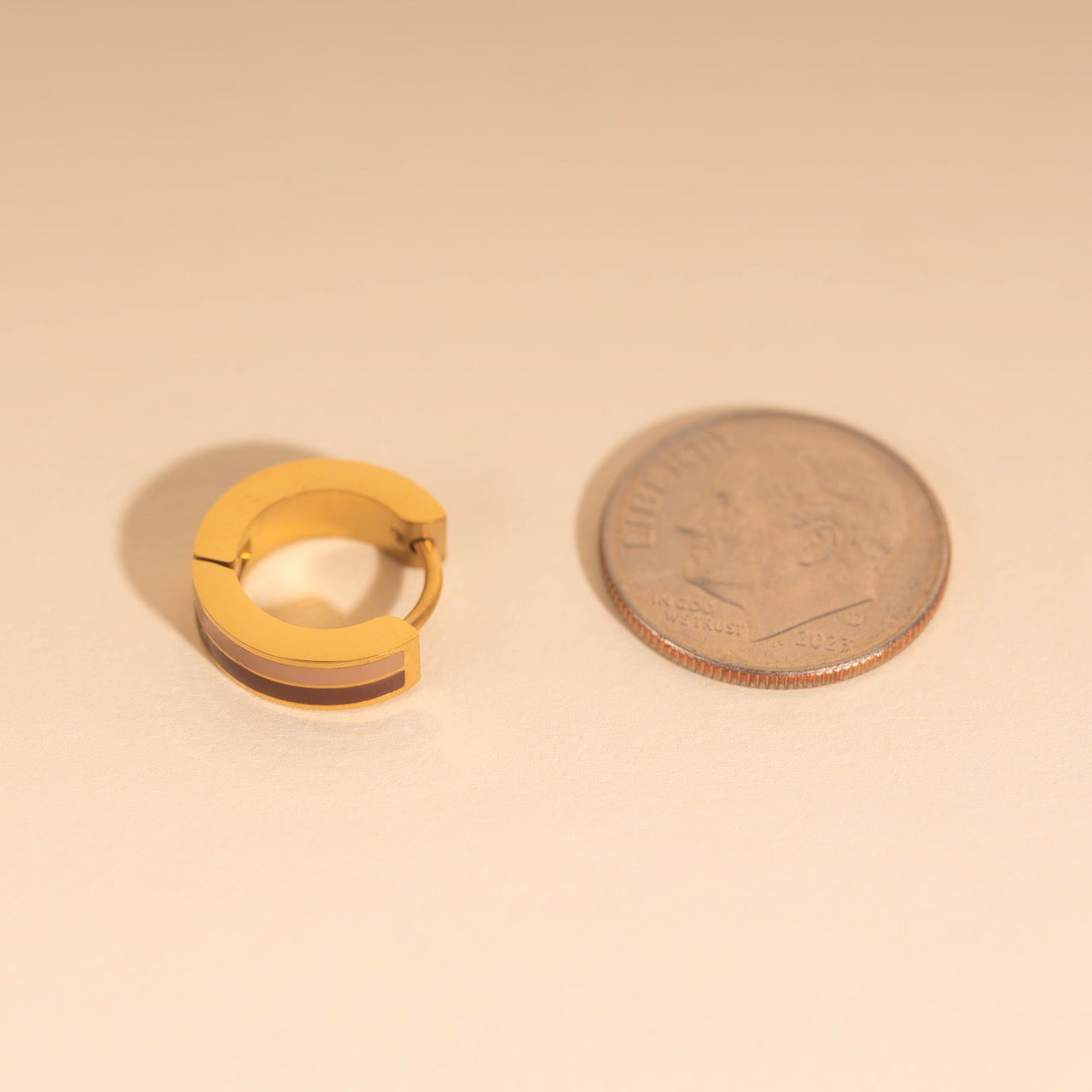 Striped Chunky Huggie Hoop Earrings