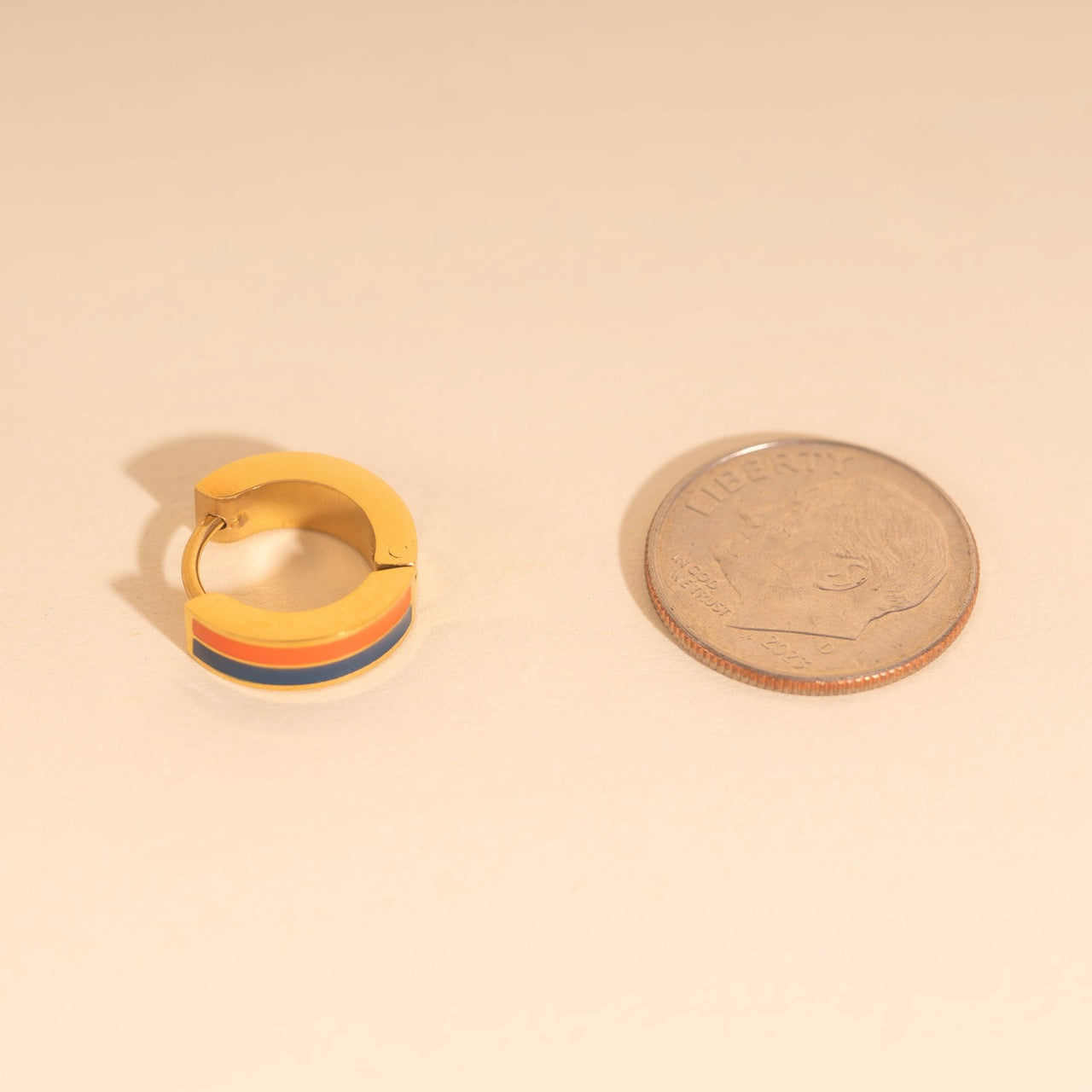 Striped Chunky Huggie Hoop Earrings