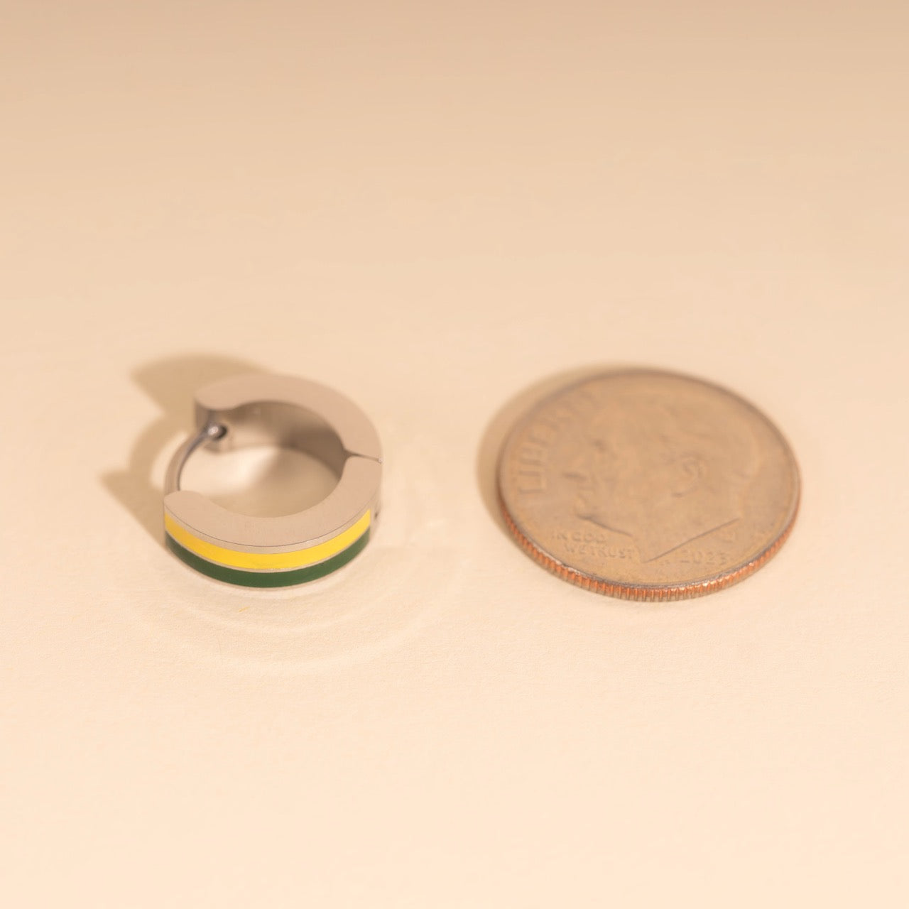 Striped Chunky Huggie Hoop Earrings