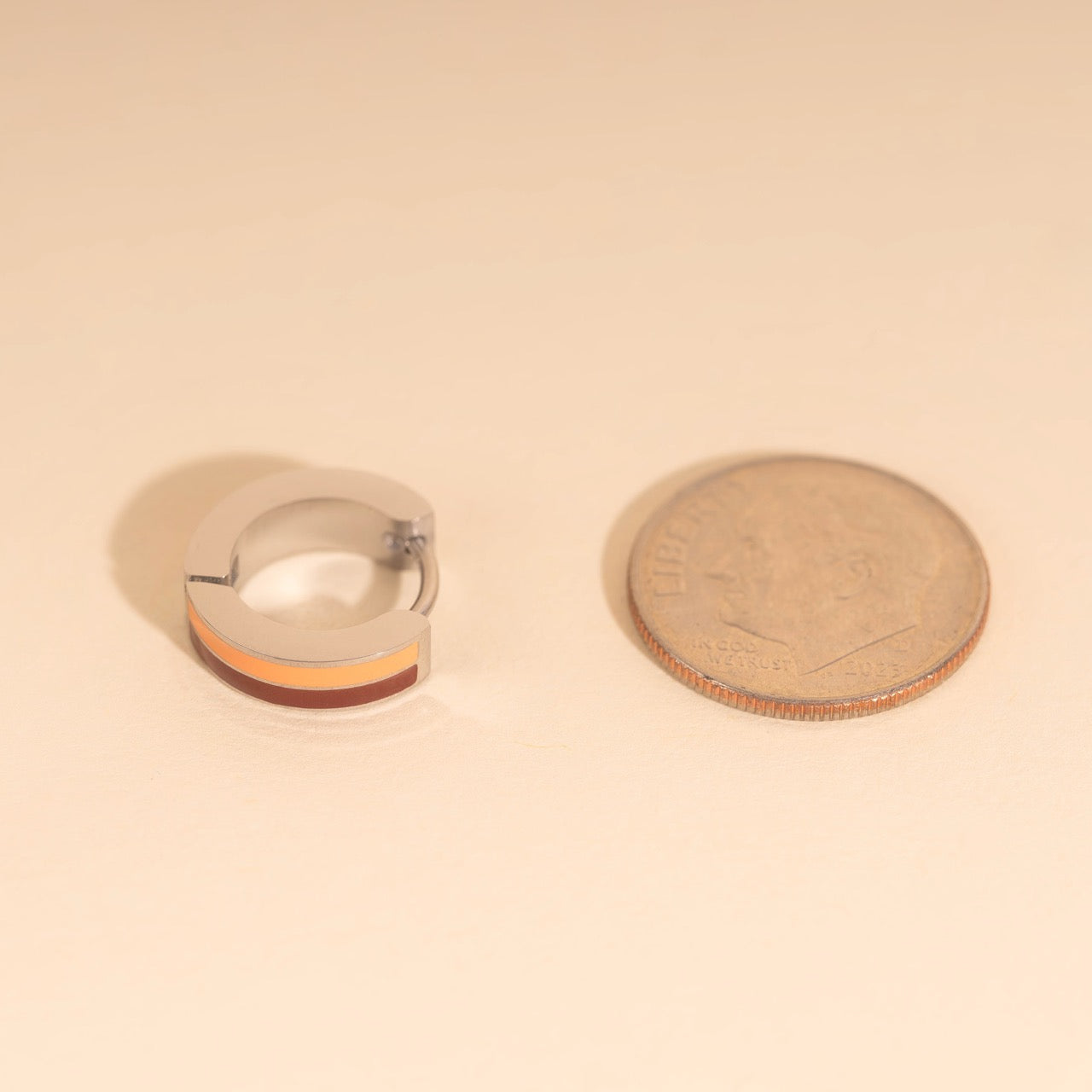 Striped Chunky Huggie Hoop Earrings