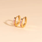 Split Color Huggie Hoop Earrings by Oh Clementine