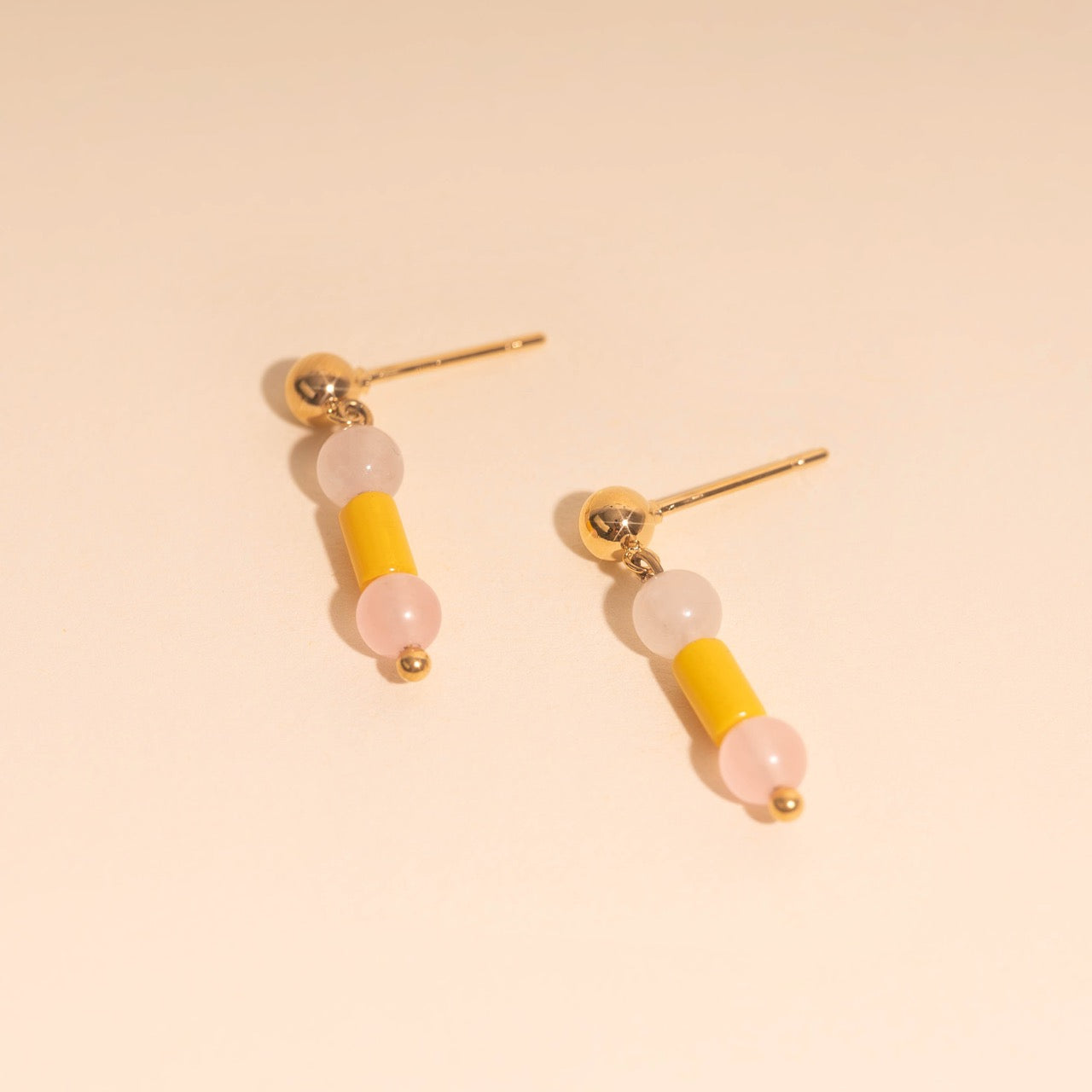 Spring Bead Drop Stud Earrings