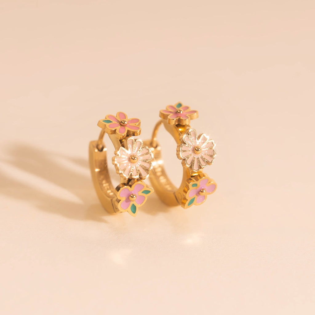 Bloom Trio 3D Huggie Hoop Earrings