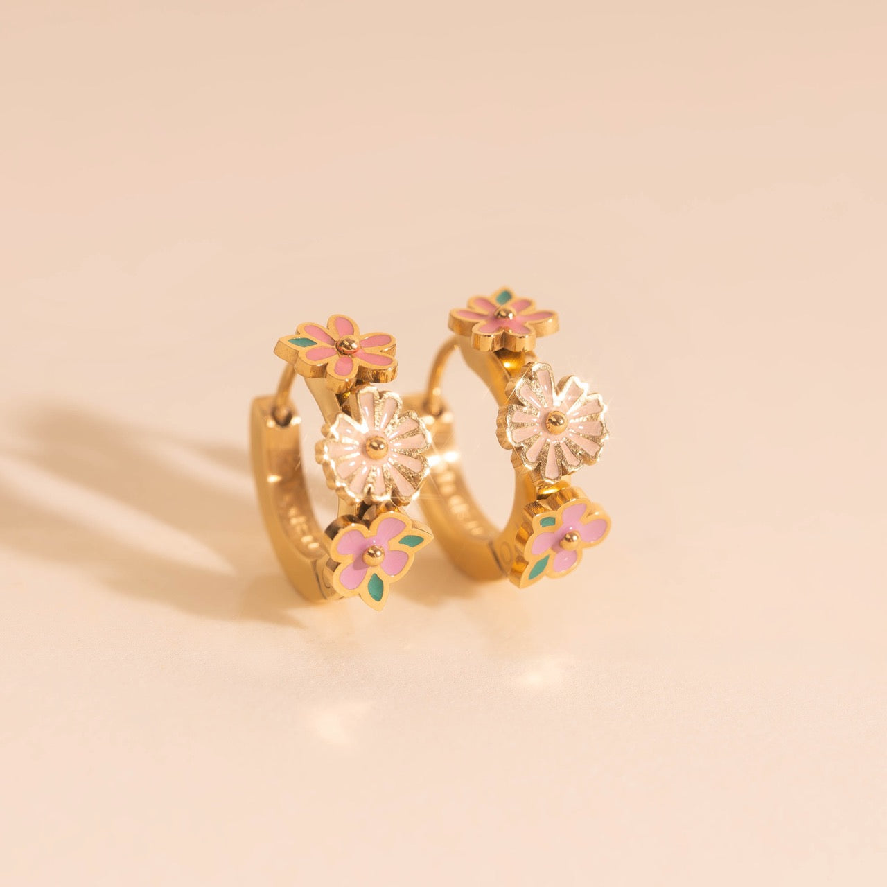 Bloom Trio 3D Huggie Hoop Earrings