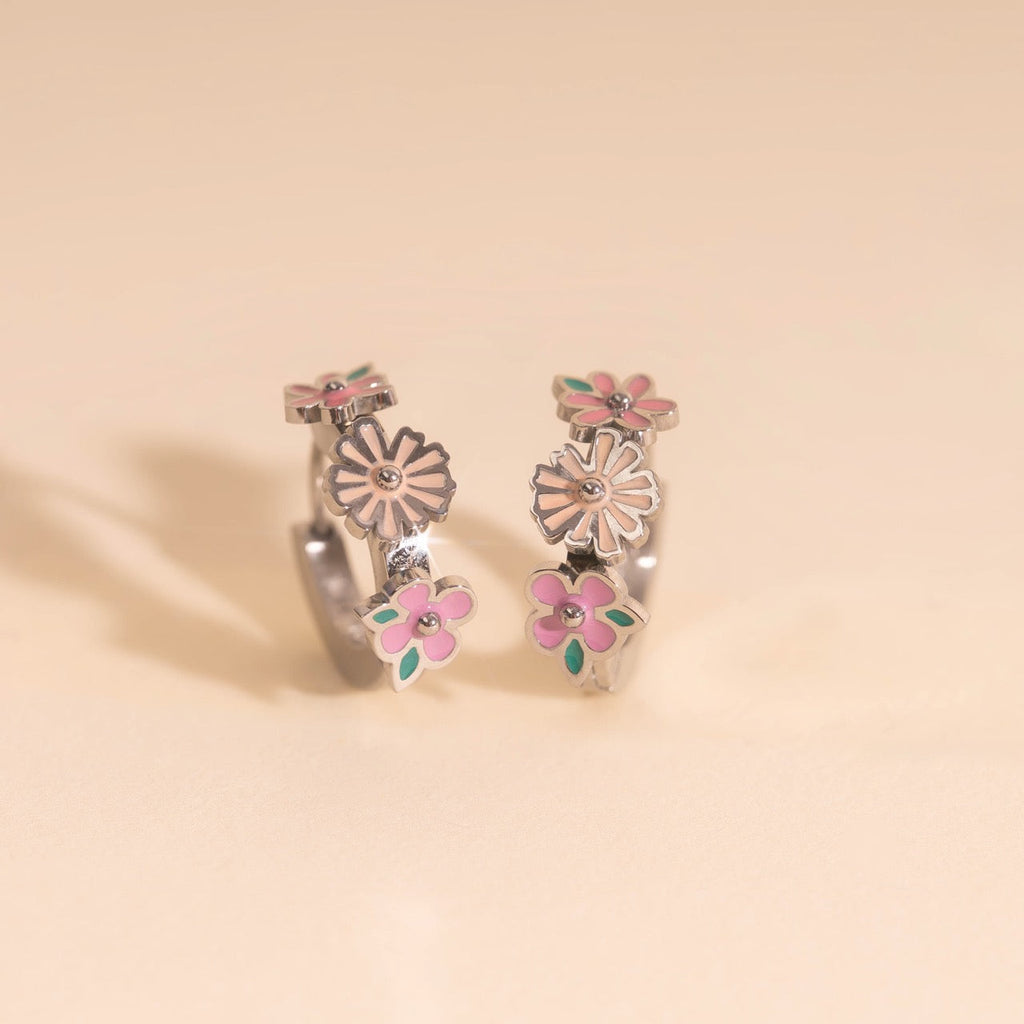 Bloom Trio 3D Huggie Hoop Earrings