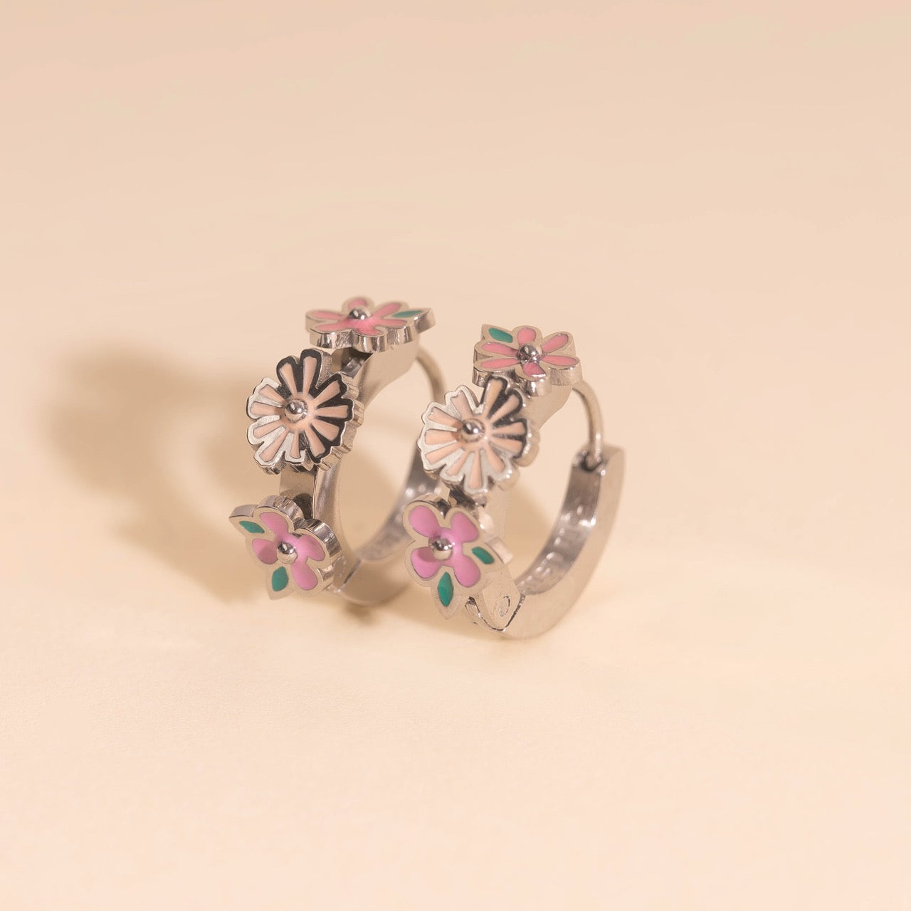 Bloom Trio 3D Huggie Hoop Earrings