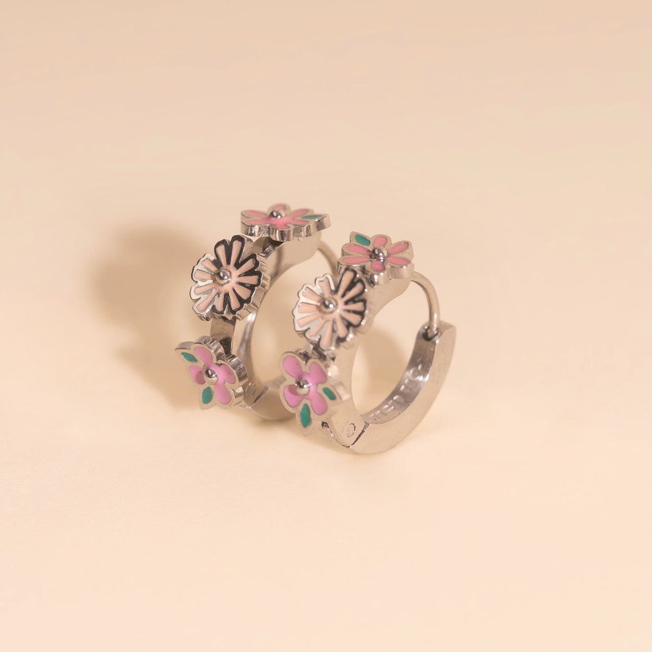 Bloom Trio 3D Huggie Hoop Earrings