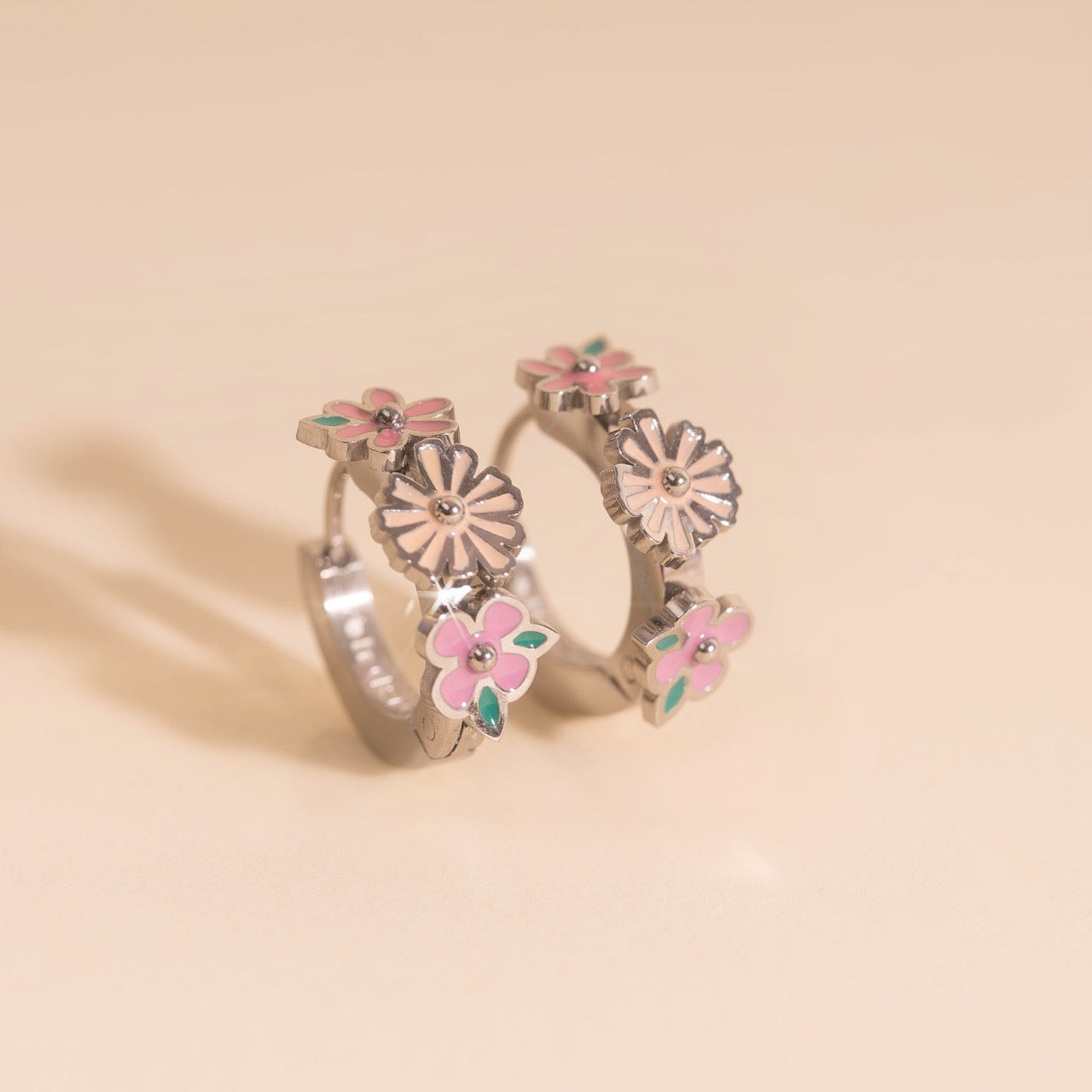 Bloom Trio 3D Huggie Hoop Earrings