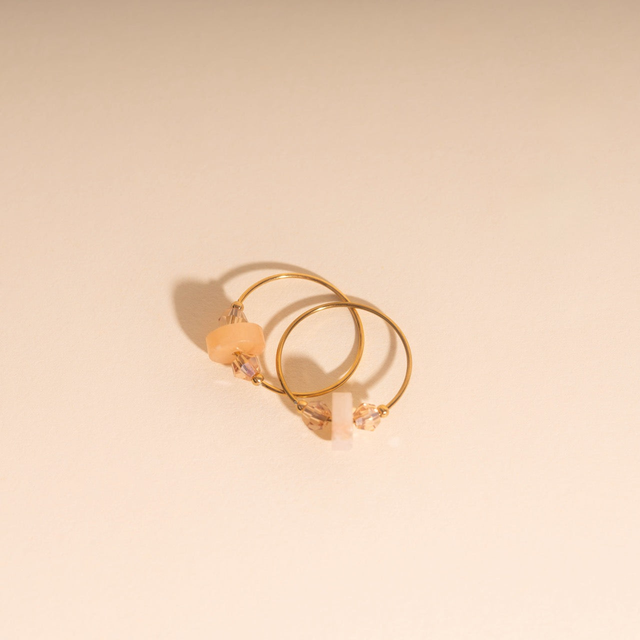 Blush Trio Huggie Hoop Charms