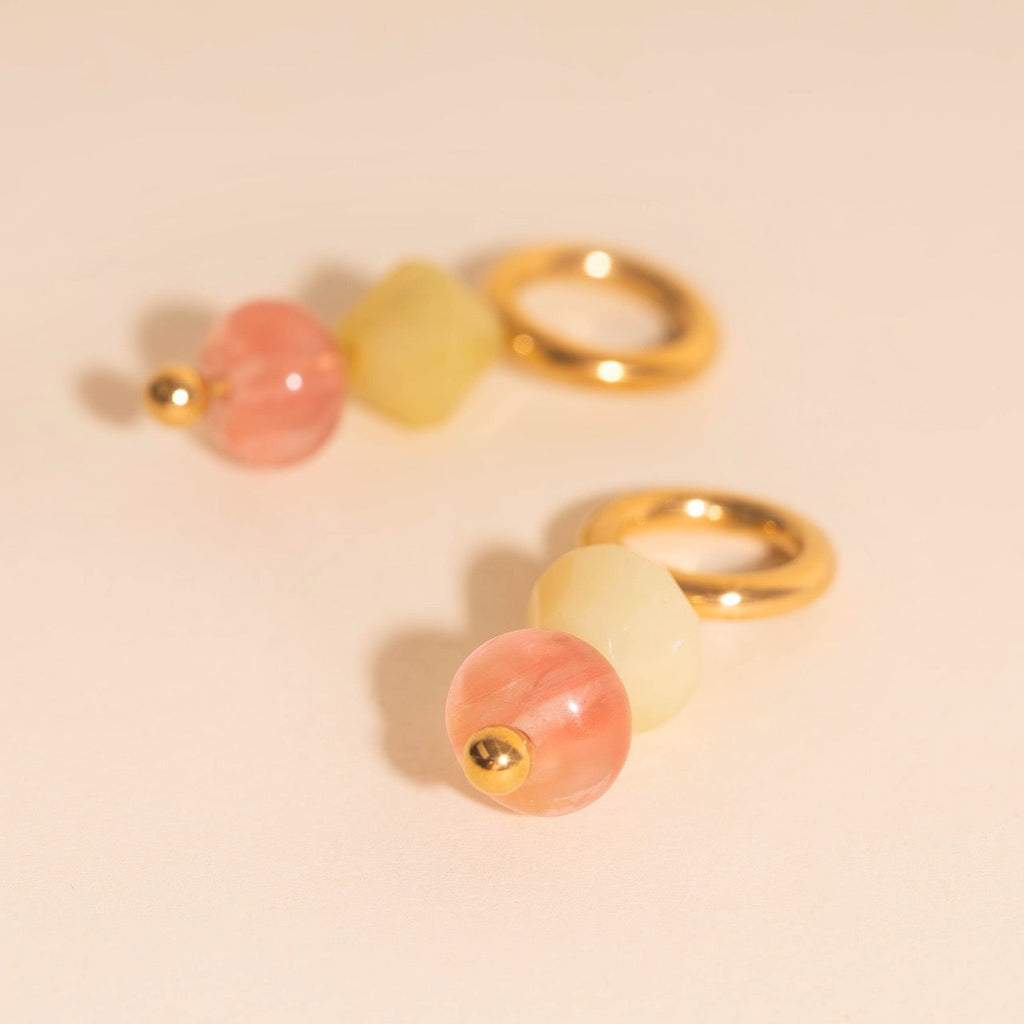 Pink Lemonade Huggie Hoop Charms