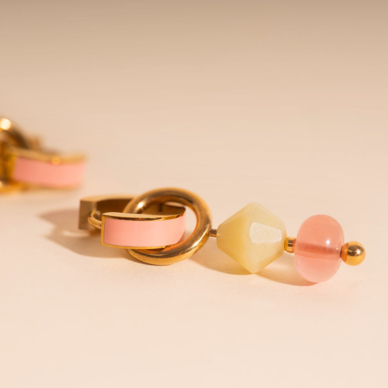 Pink Lemonade Huggie Hoop Charms