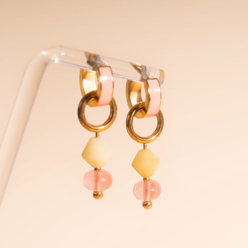 Pink Lemonade Huggie Hoop Charms