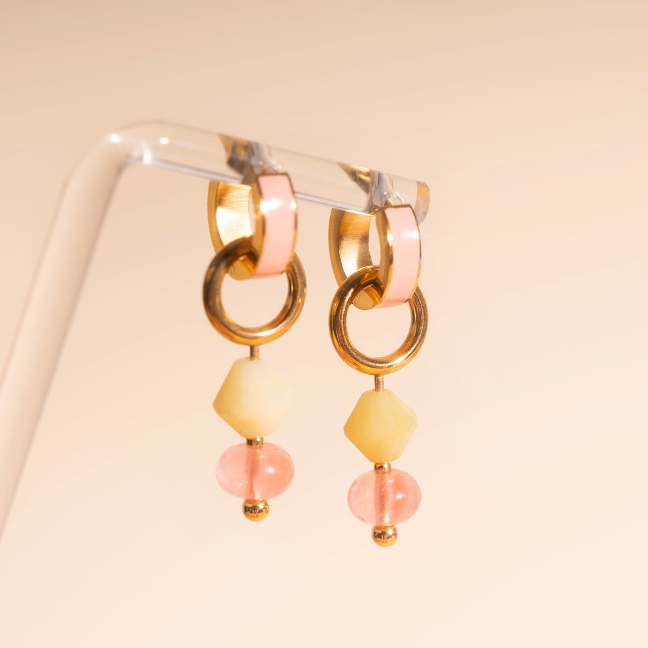 Pink Lemonade Huggie Hoop Charms