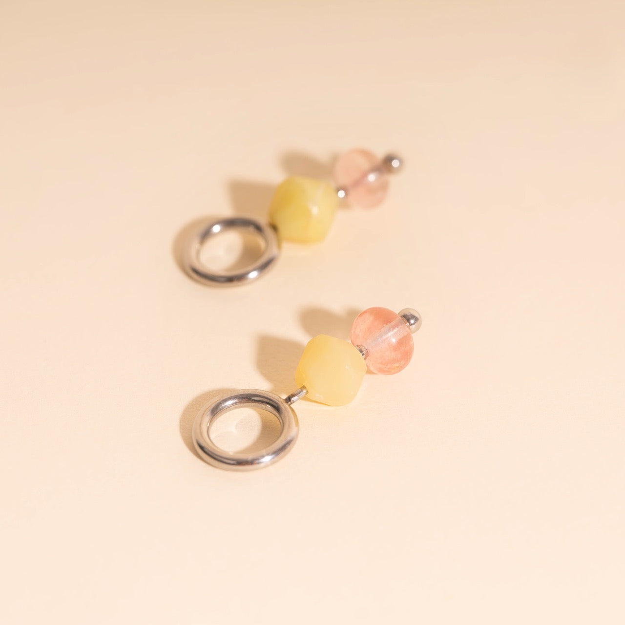 Pink Lemonade Huggie Hoop Charms