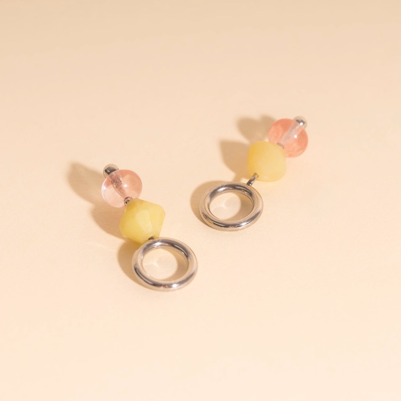 Pink Lemonade Huggie Hoop Charms