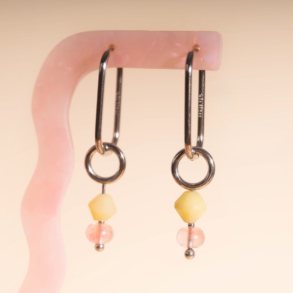 Pink Lemonade Huggie Hoop Charms