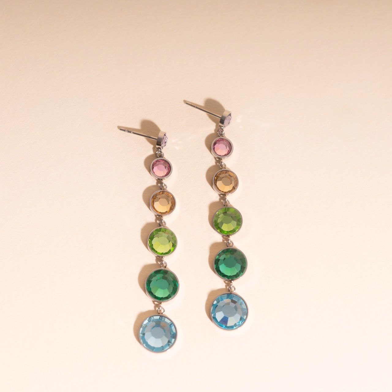 Colorfall Gem Stud Earrings