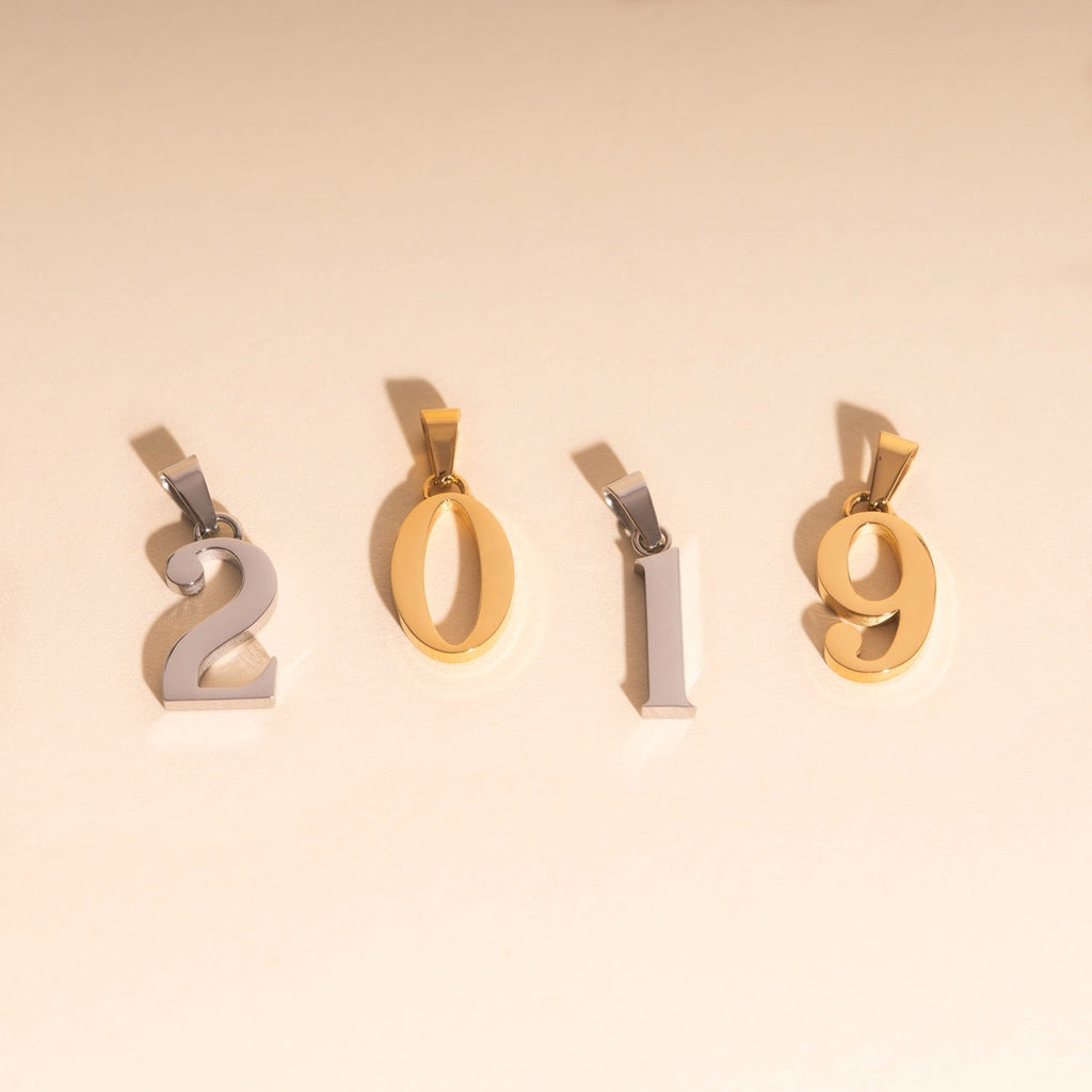 Number Necklace Charm (Single)