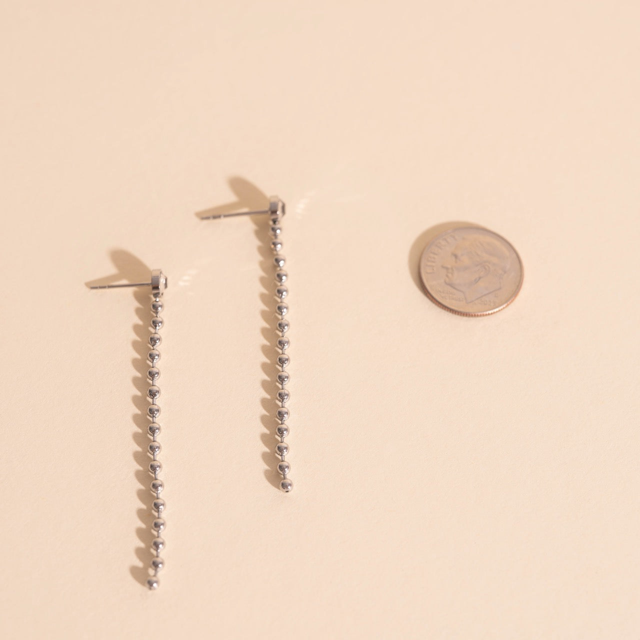 Crystal Bead Chain Stud Earrings