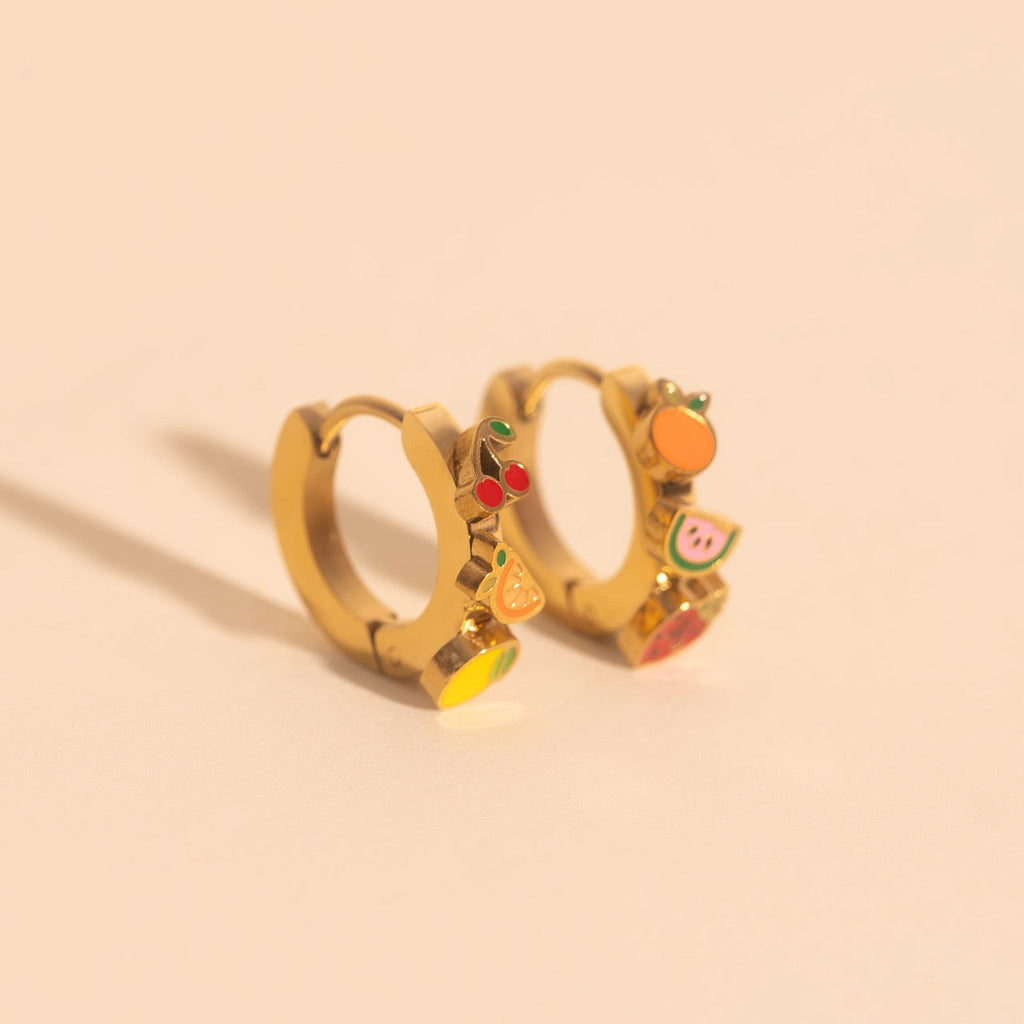 Fruit Loop 3D Huggie Hoop Earrings