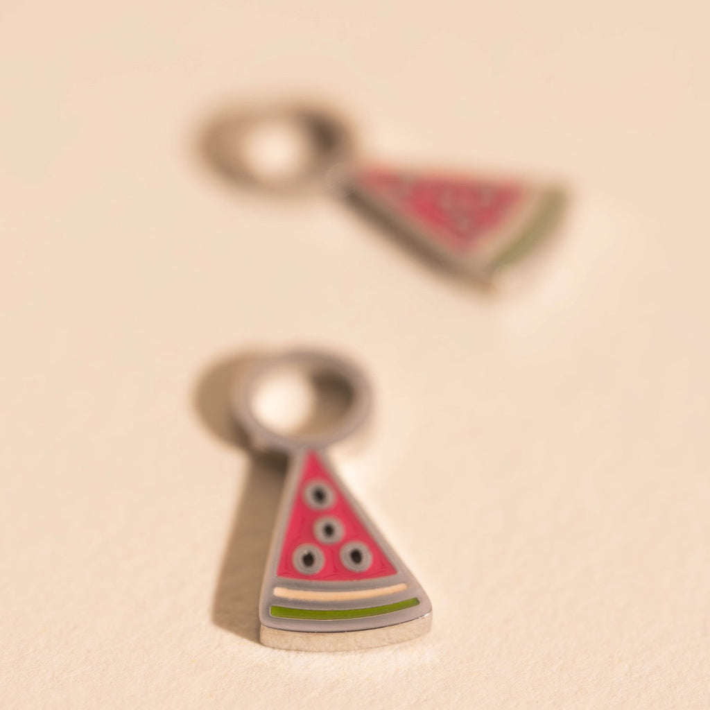 Mini Watermelon Huggie Hoop Charms