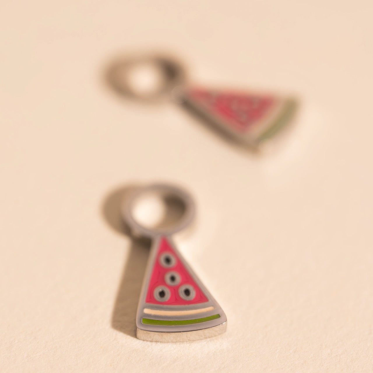 Mini Watermelon Huggie Hoop Charms