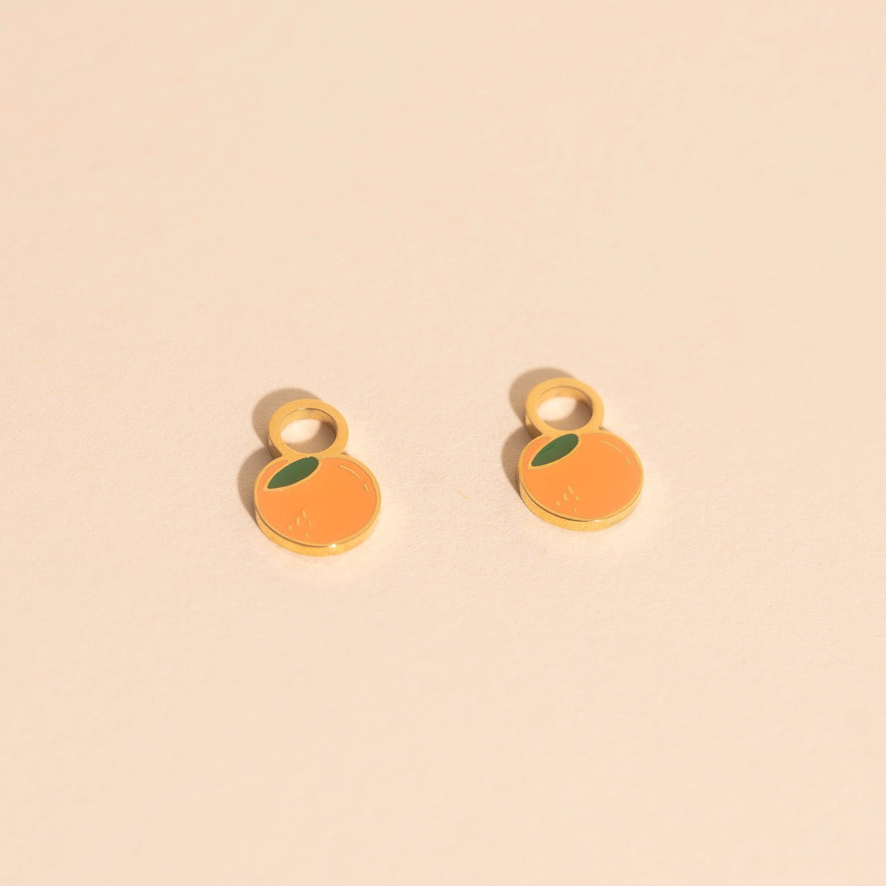 Mini Peach Huggie Hoop Charms
