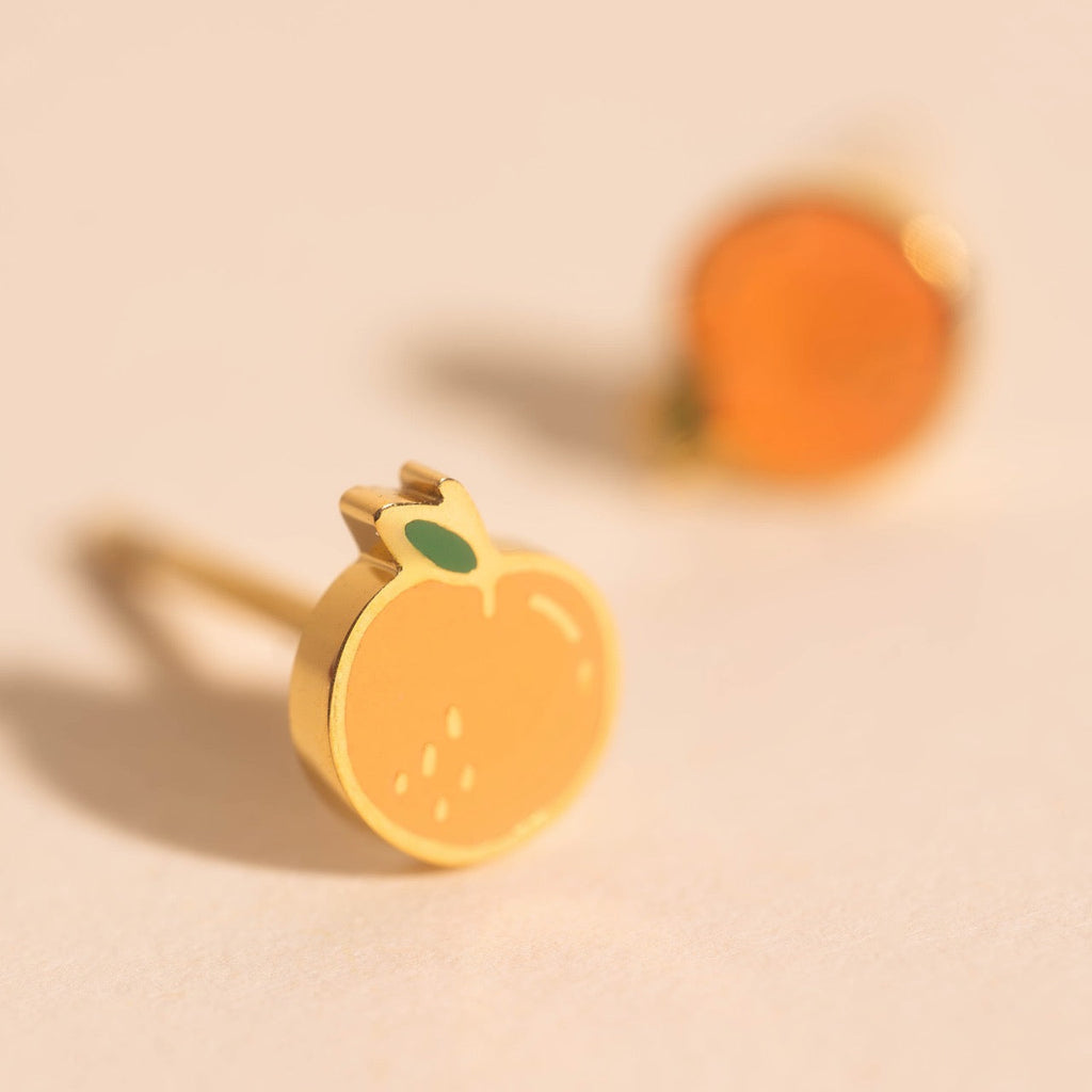 Mini Peach Stud Earrings