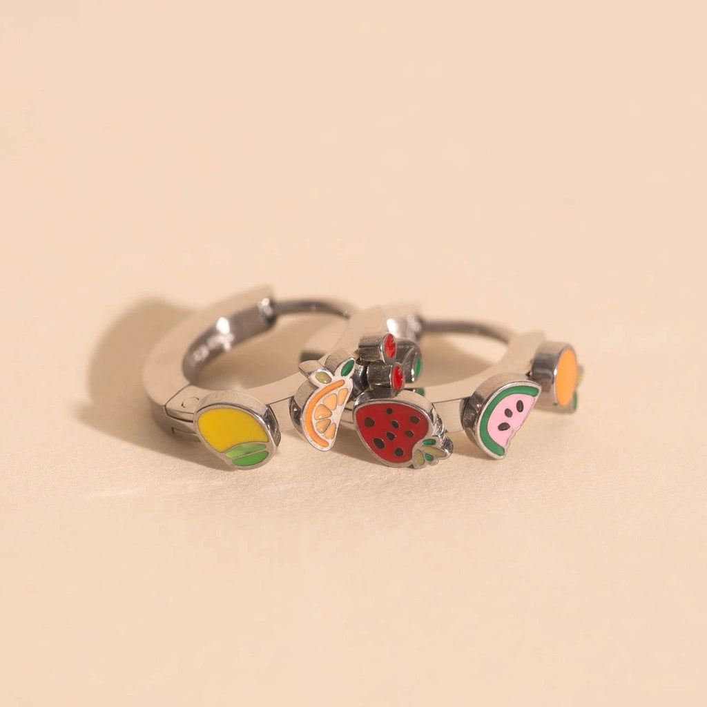 Fruit Loop 3D Huggie Hoop Earrings by Oh Clementine